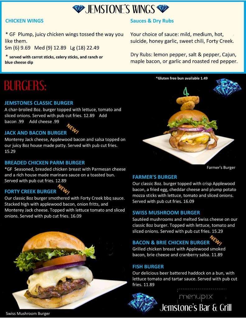 Jemstone's Bar & Grill - Minto, ON menu_pic