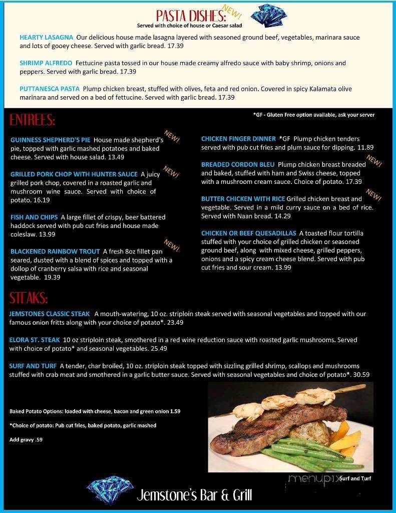Jemstone's Bar & Grill - Minto, ON menu_pic