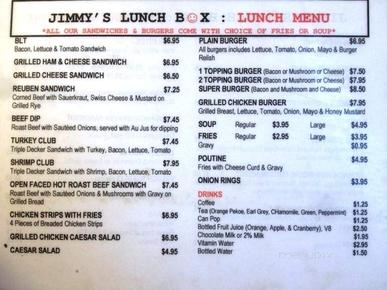 andy's lunch box menu