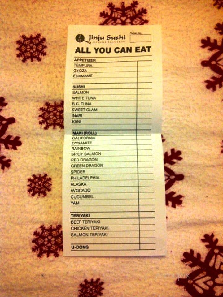 Jinju Sushi - Port Perry, ON menu_pic