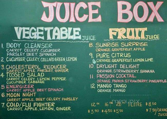 Juice Box - Toronto, ON menu_pic