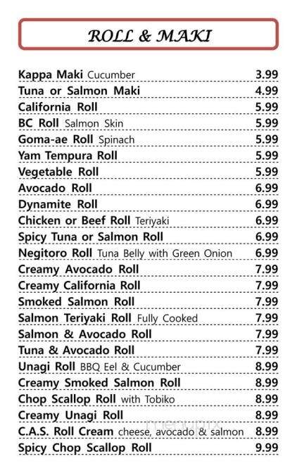 K & L Sushi - Hinton, AB menu_pic