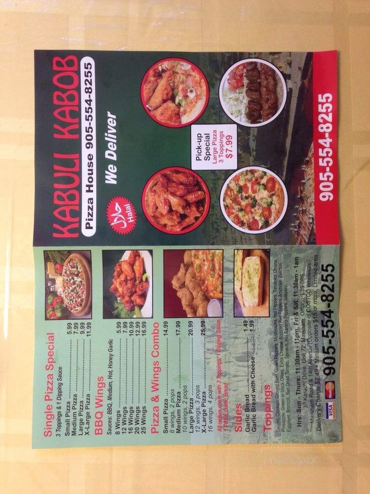 Kabuli Kabob - Markham, ON menu_pic