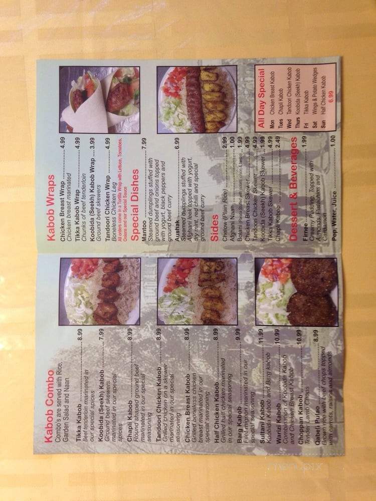 Kabuli Kabob - Markham, ON menu_pic