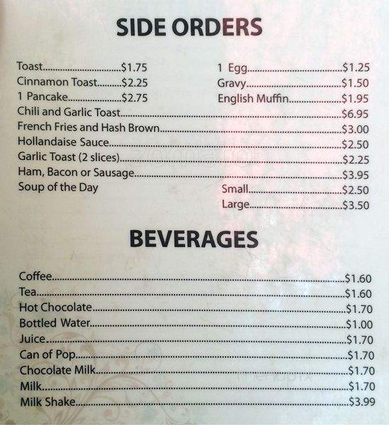 LA Cafe - Langley, BC menu_pic