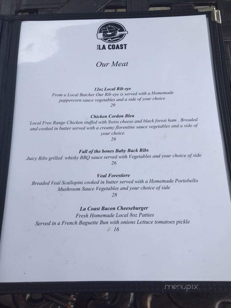 La Coast Restaurant et Bar - Shediac, NB menu_pic