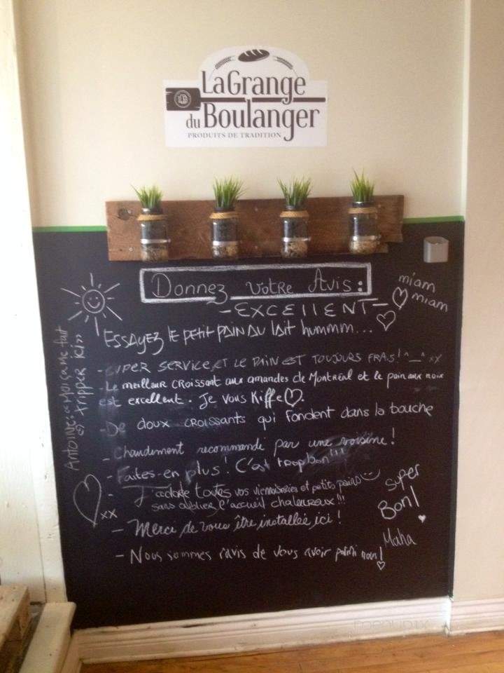 La Grange du Boulanger - Montreal, QC menu_pic