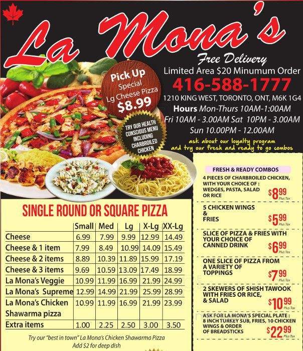 La Mona's - Toronto, ON menu_pic