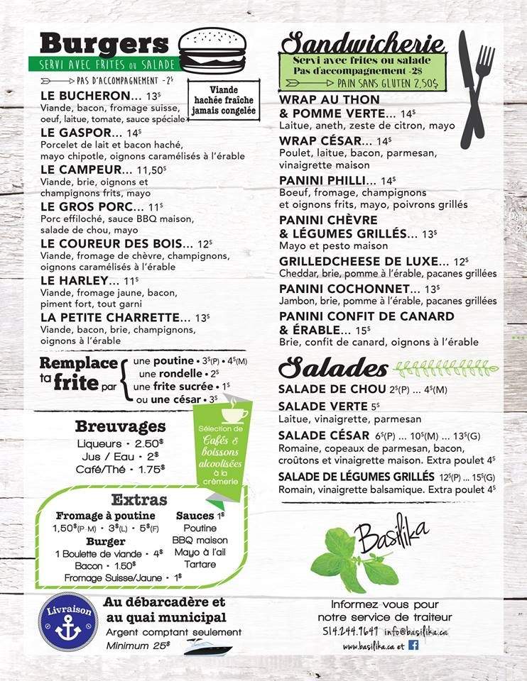 La Petite Charrette - Saint-Adolphe-d'Howard, QC menu_pic