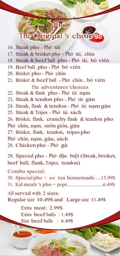 Leduc's Pho - Leduc, AB menu_pic