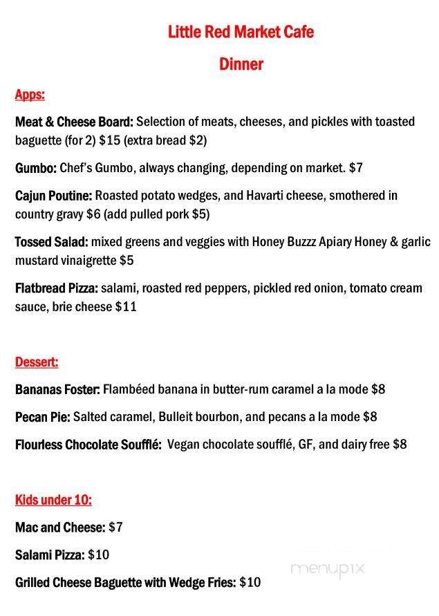 Little Red Market Cafe - Mortlach, SK menu_pic