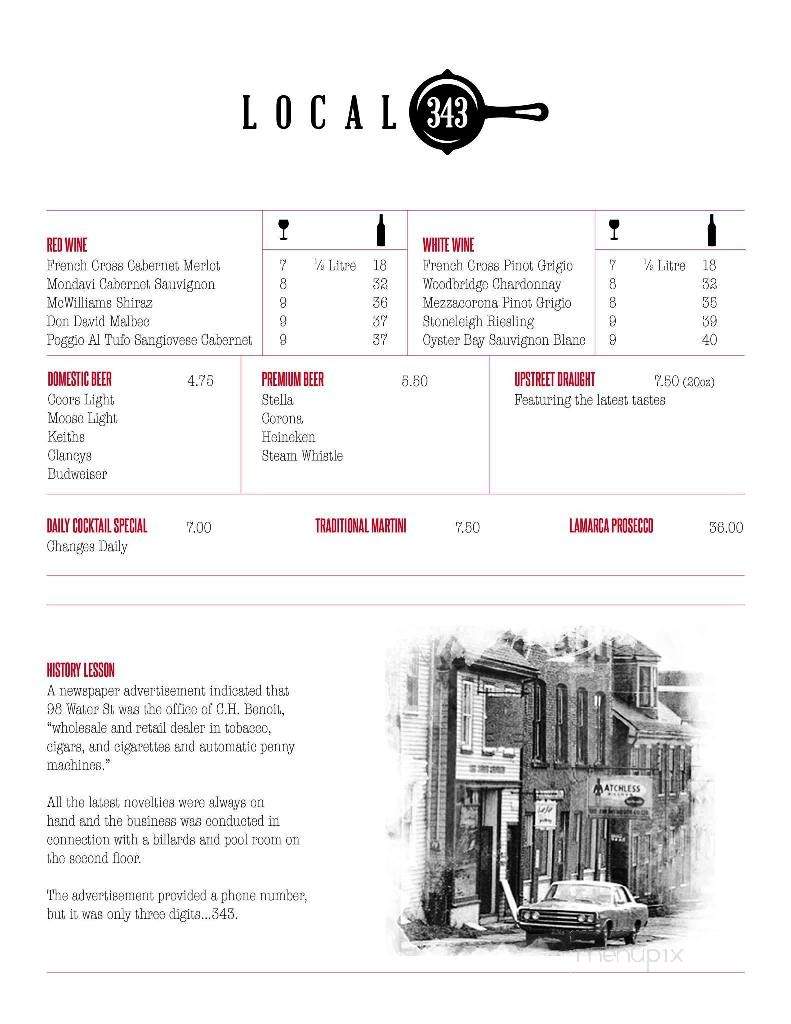 Local 343 - Charlottetown, PE menu_pic