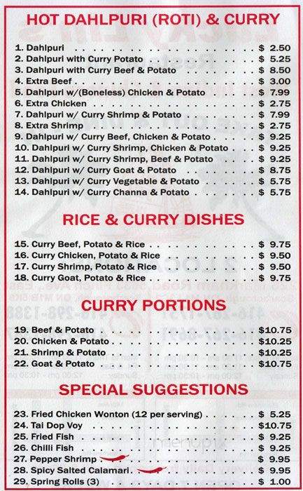 Lucky Lin's Restaurant - Toronto, ON menu_pic
