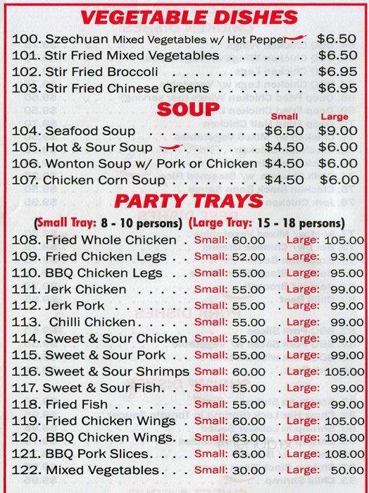 Lucky Lin's Restaurant - Toronto, ON menu_pic
