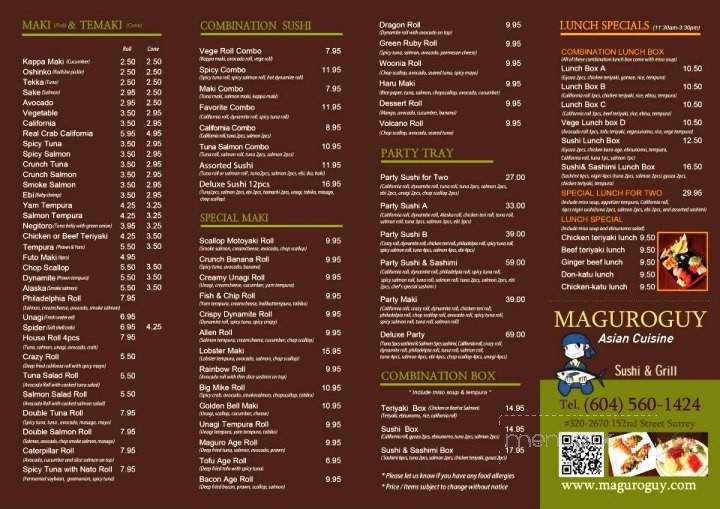 MaguroGuy - Surrey, BC menu_pic