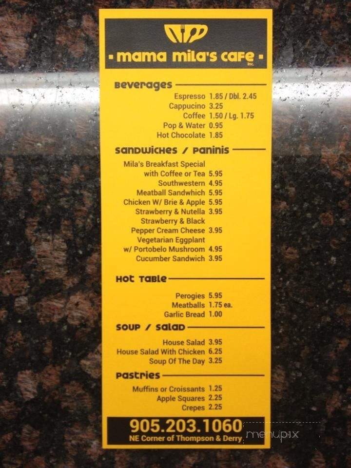 Mama Mila's Cafe - Milton, ON menu_pic