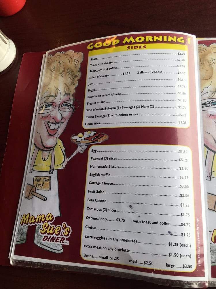 Mama Sue's Diner - Cornwall, ON menu_pic