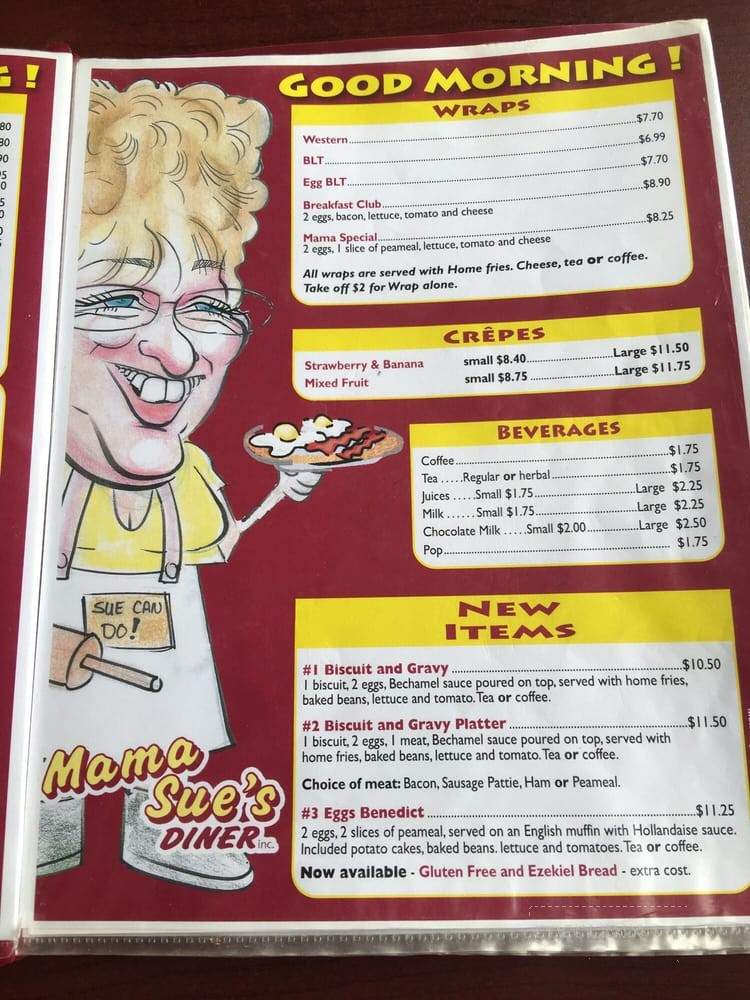 Mama Sue's Diner - Cornwall, ON menu_pic
