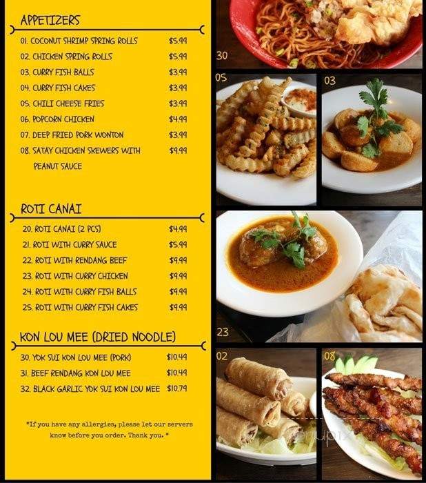 Mamak Dang Malaysian Fusion Cuisine - Calgary, AB menu_pic