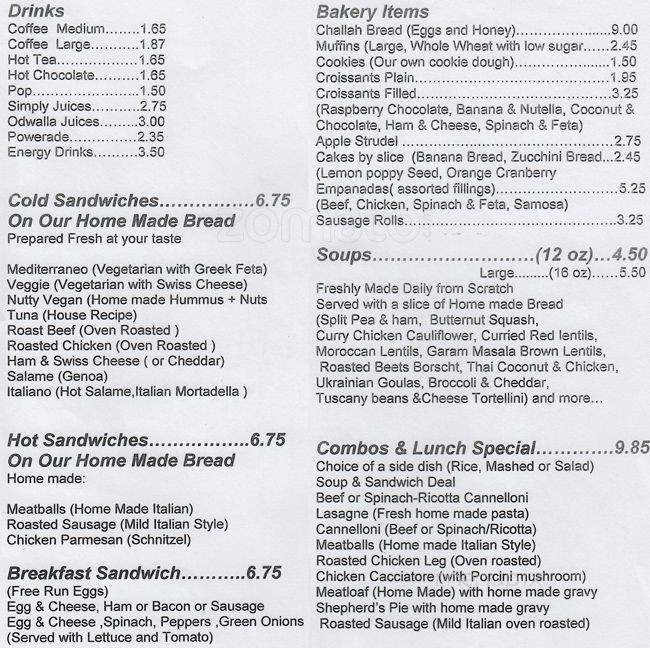Mama's Italian Cafe - North Vancouver, BC menu_pic