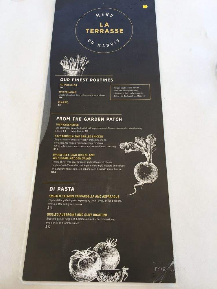 Manoir Montmorency - Quebec City, QC menu_pic