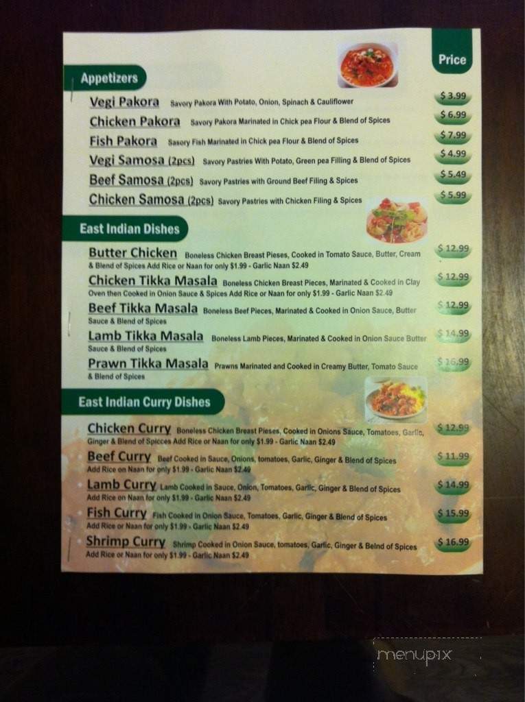 Masala Hub - Strathmore, AB menu_pic
