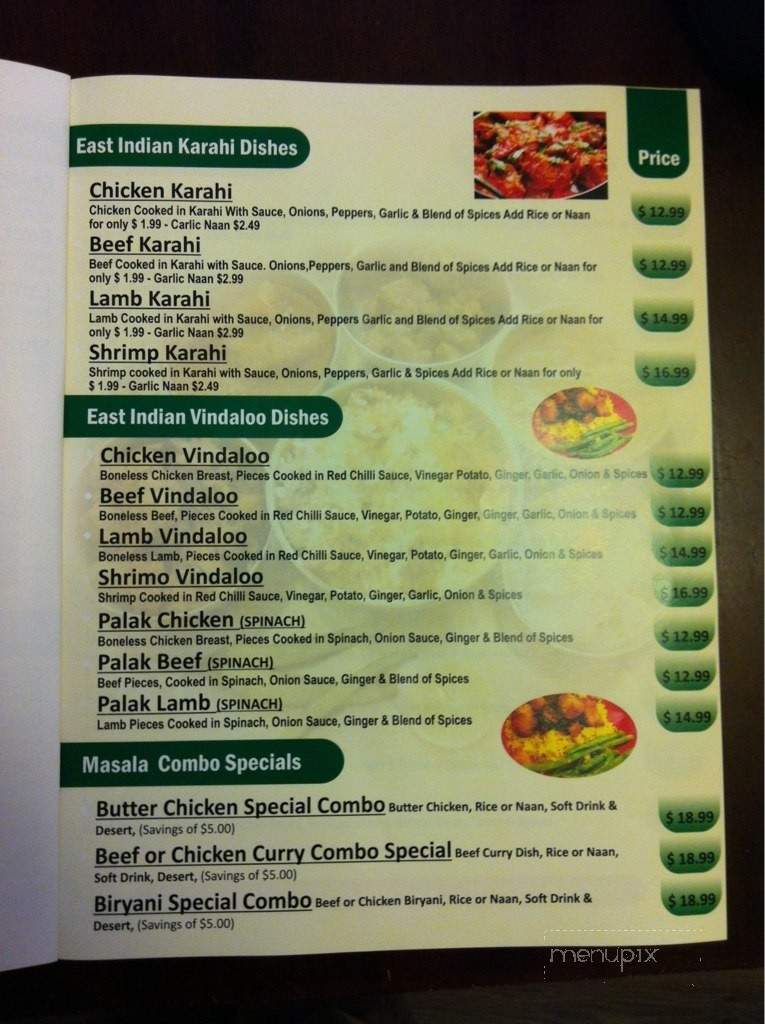 Masala Hub - Strathmore, AB menu_pic