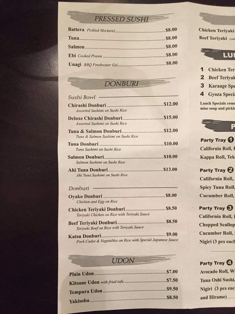 Matsuzushi - Port Moody, BC menu_pic