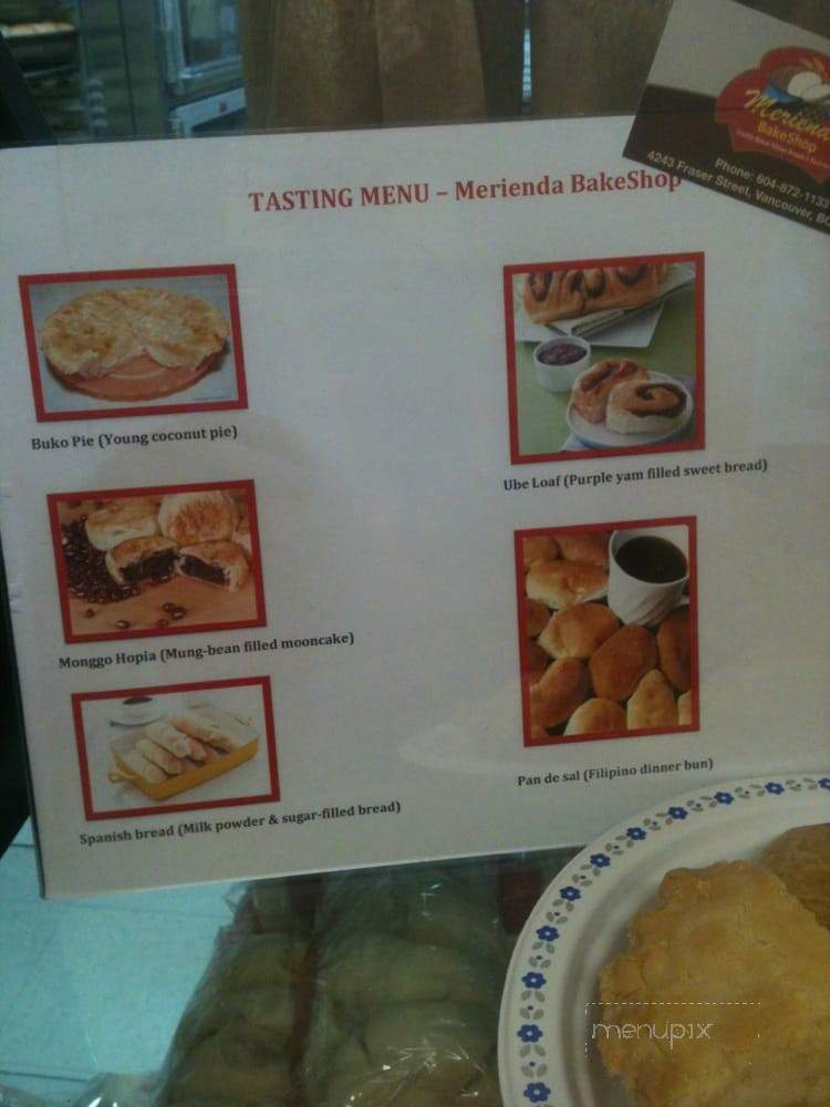 Merienda Bakeshop - Vancouver, BC menu_pic