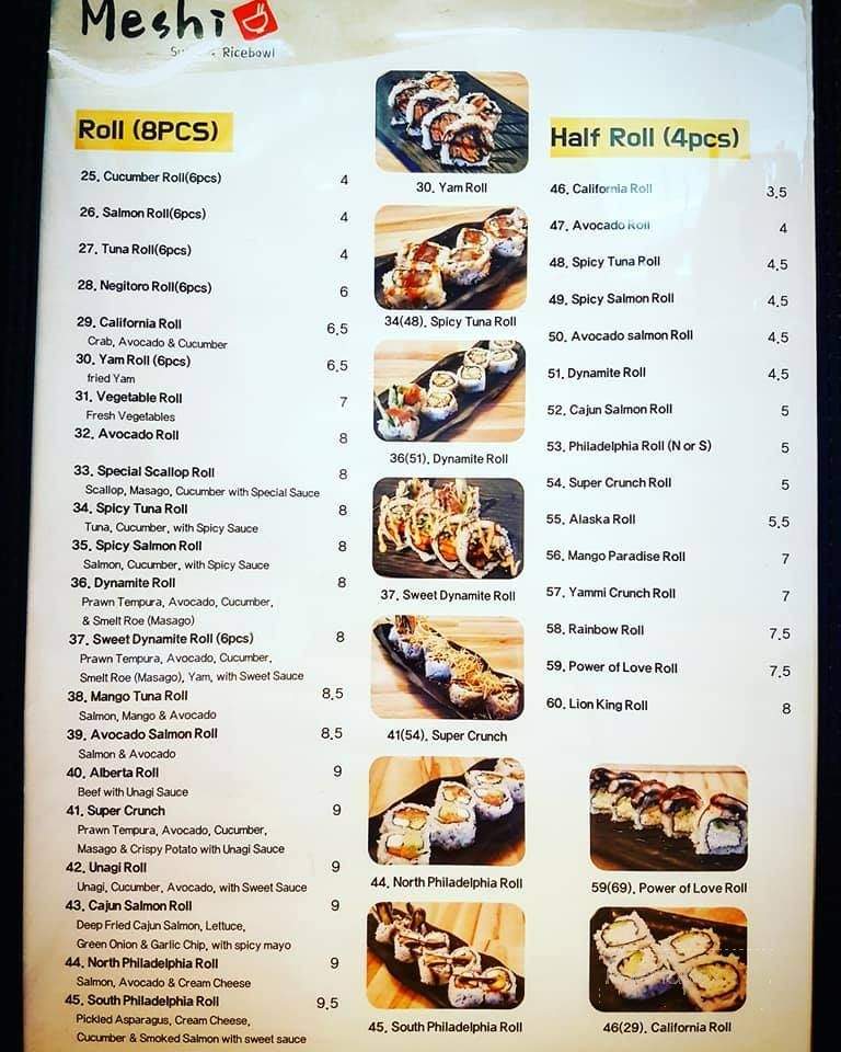 Meshi - Calgary, AB menu_pic