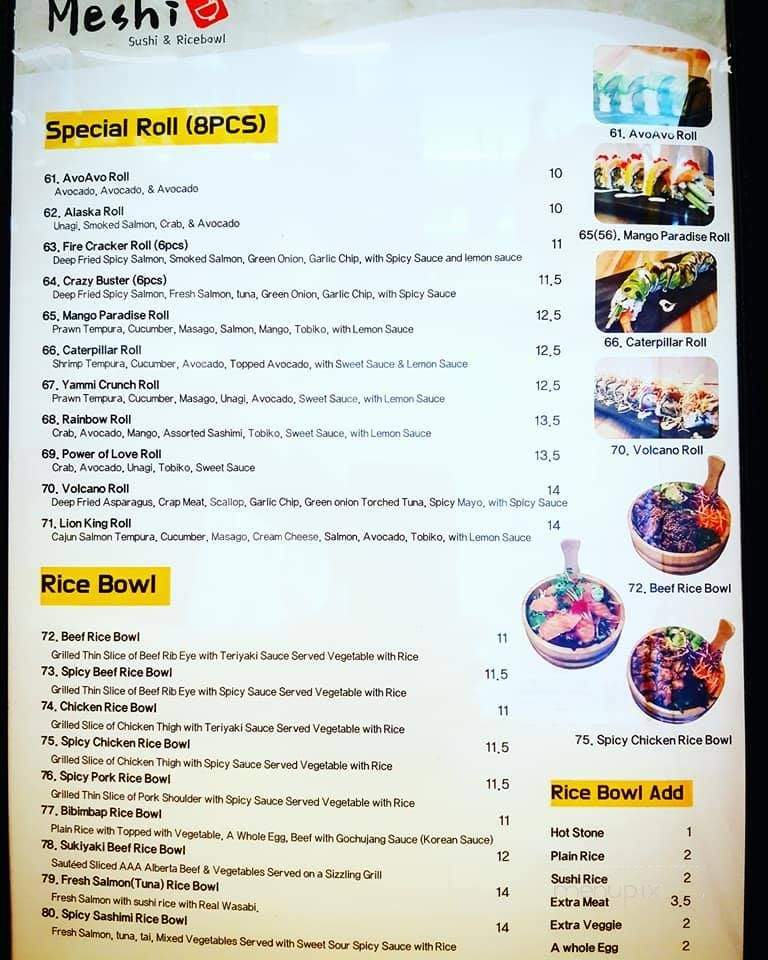 Meshi - Calgary, AB menu_pic
