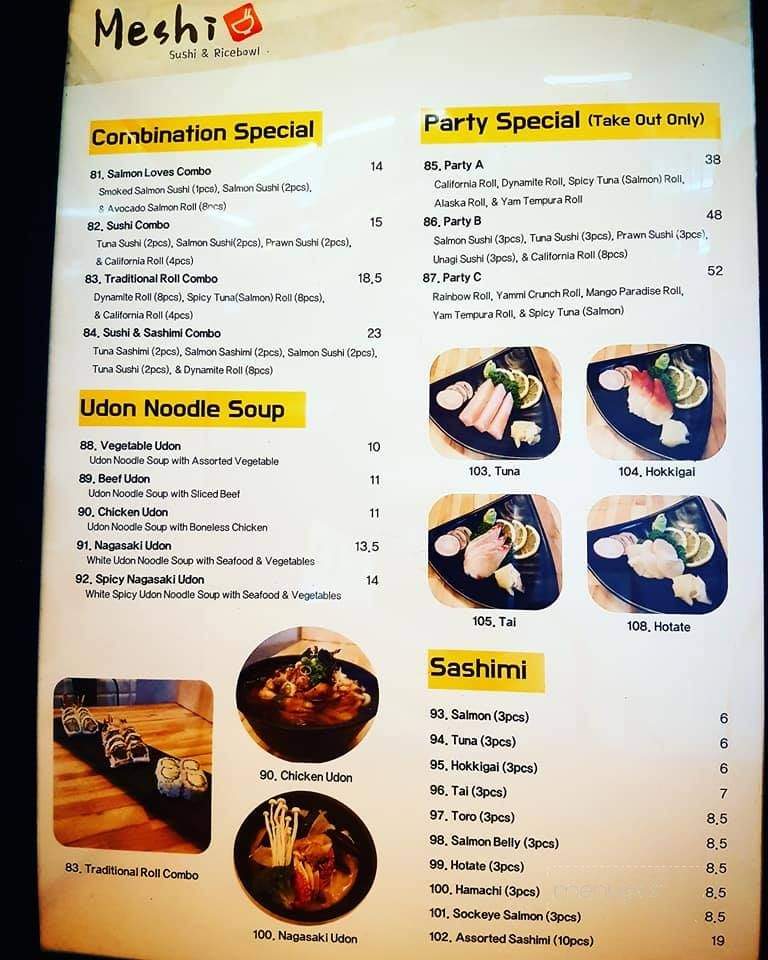 Meshi - Calgary, AB menu_pic
