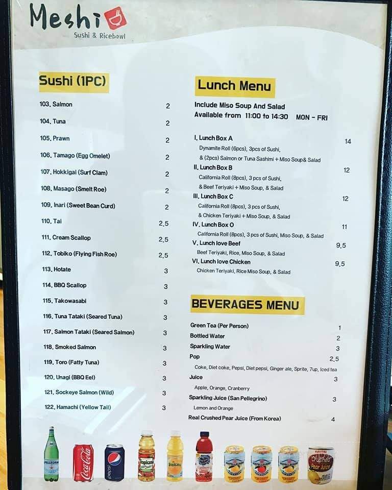 Meshi - Calgary, AB menu_pic