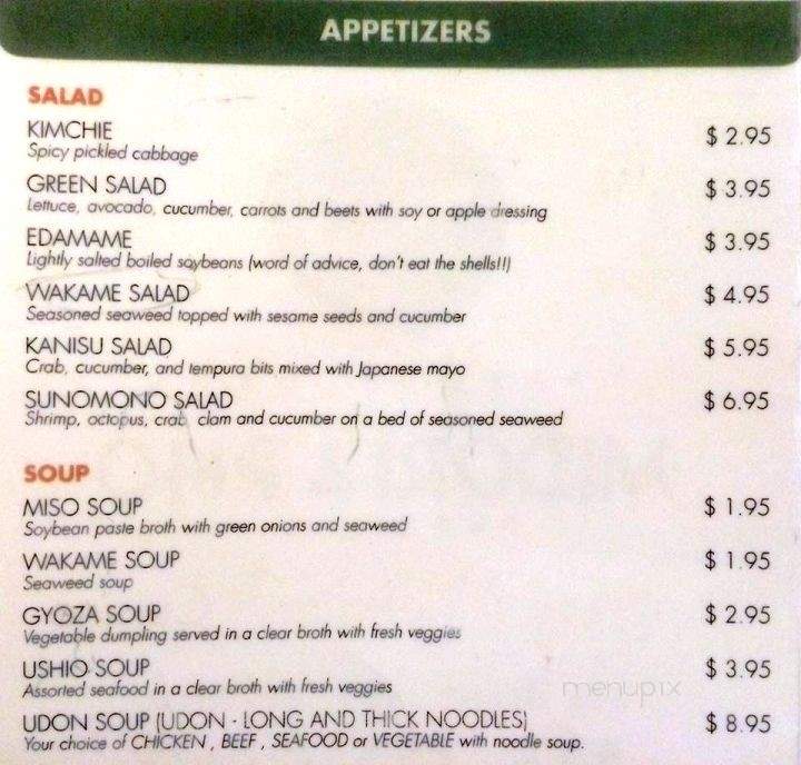 Midori Sushi - Chatham-Kent, ON menu_pic