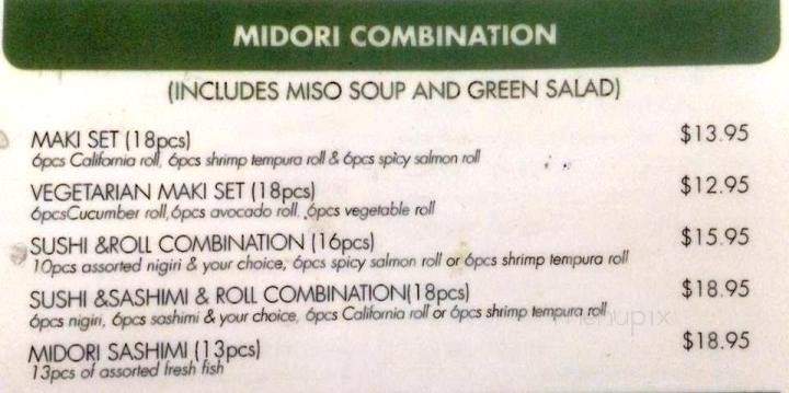 Midori Sushi - Chatham-Kent, ON menu_pic