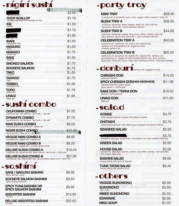 Migoto Sushi - Surrey, BC menu_pic