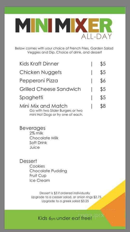 MIX Resto Bar - Saint John, NB menu_pic