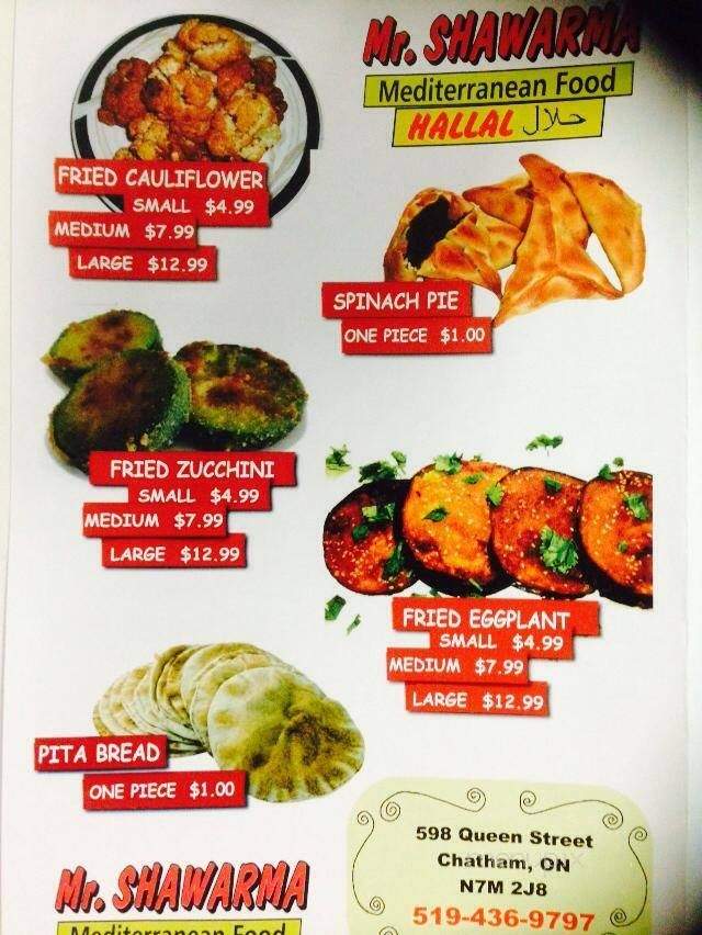 Mr Shawarma - Chatham-Kent, ON menu_pic