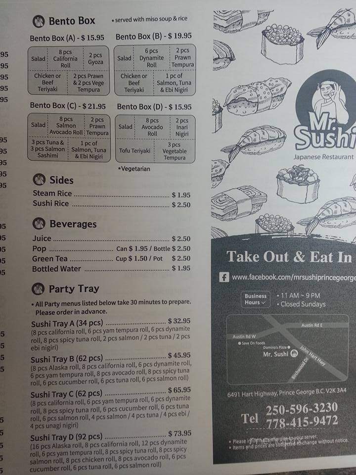 Mr. Sushi - Prince George, BC menu_pic