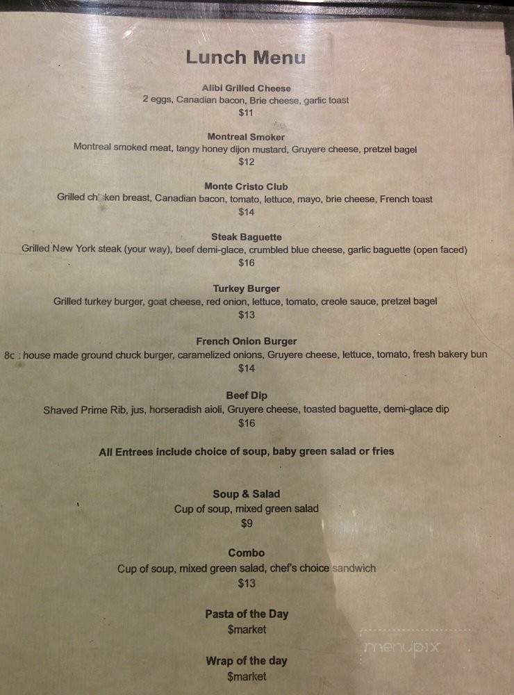My Alibi Bistro - Welland, ON menu_pic