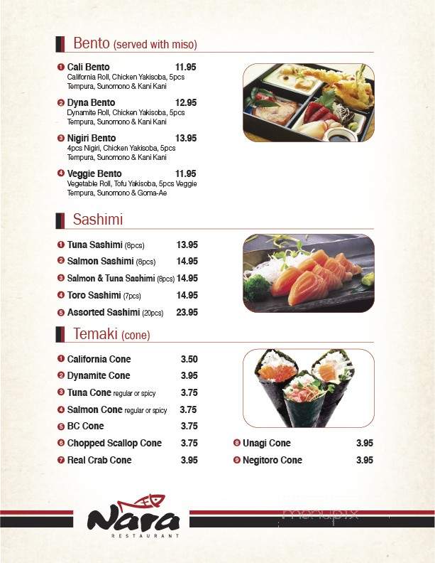 Nara Korean & Japanese Restaurant - Kamloops, BC menu_pic