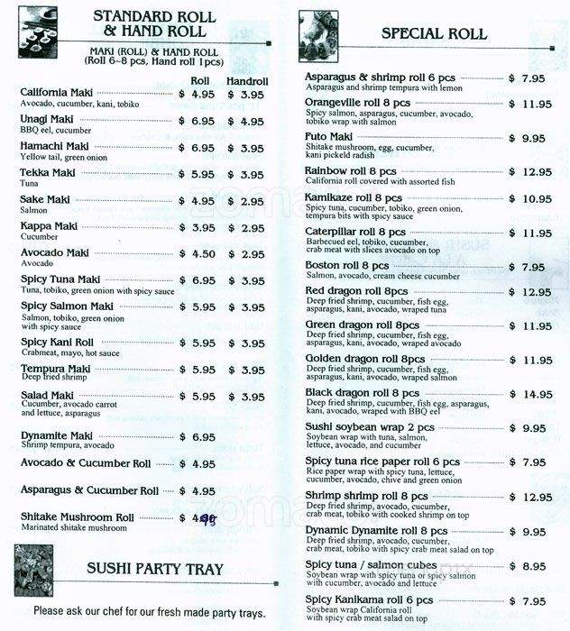 Nari Sushi - Toronto, ON menu_pic