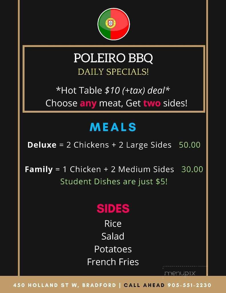 O Poleiro BBQ - Bradford, ON menu_pic