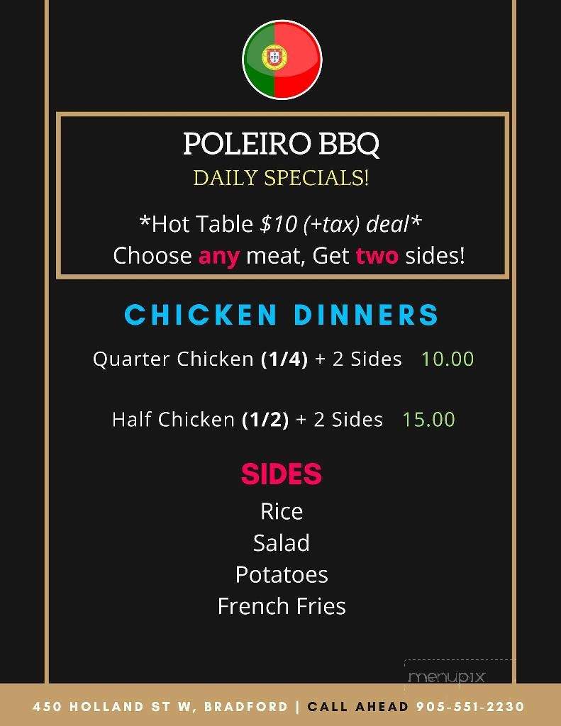 O Poleiro BBQ - Bradford, ON menu_pic