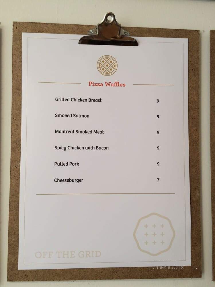 Off The Grid Waffles - Vancouver, BC menu_pic
