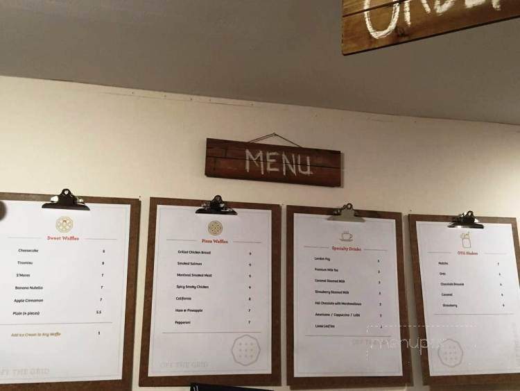Off The Grid Waffles - Vancouver, BC menu_pic