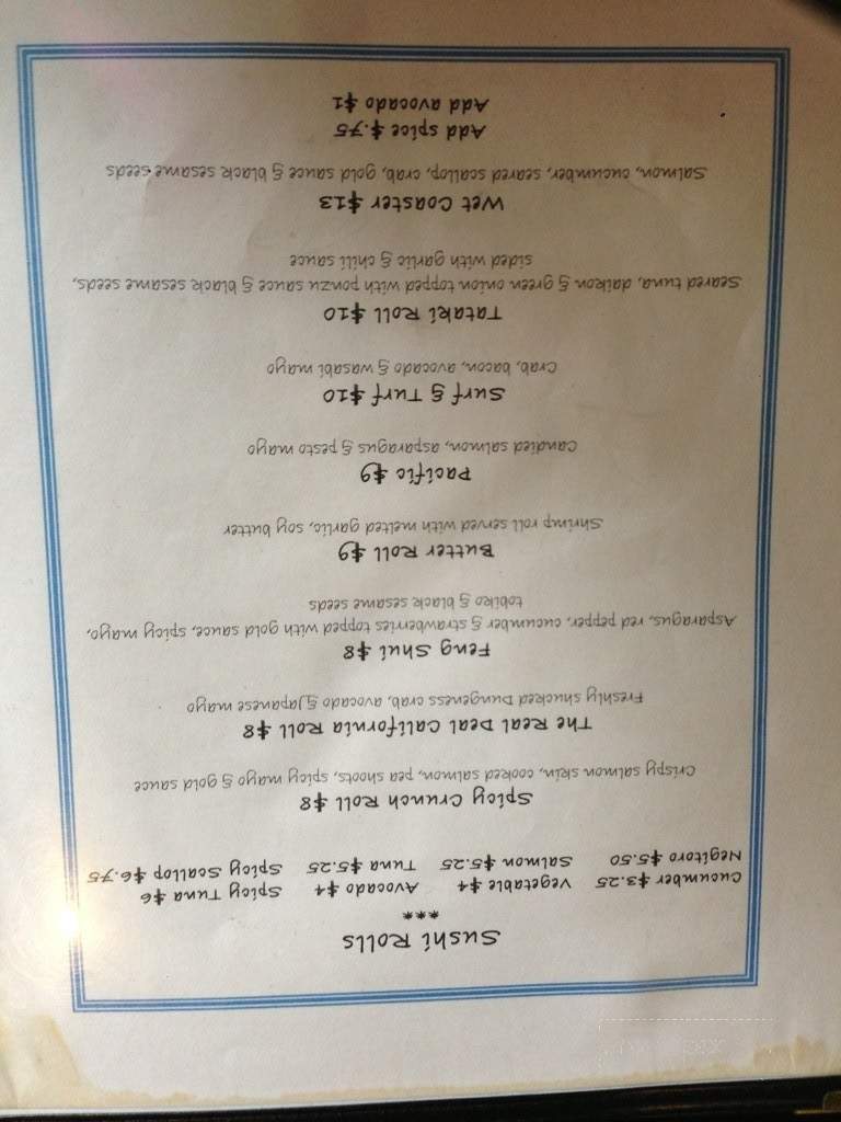Offshore Seafood - Ucluelet, BC menu_pic