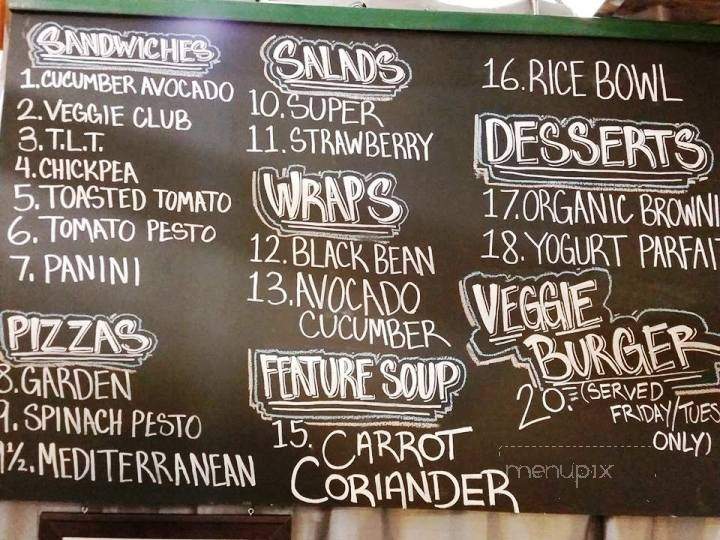 Organic Garden Cafe - Thunder Bay, ON menu_pic