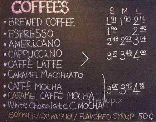Oscar Coffee & Espresso Bar - Toronto, ON menu_pic