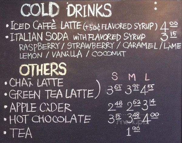 Oscar Coffee & Espresso Bar - Toronto, ON menu_pic